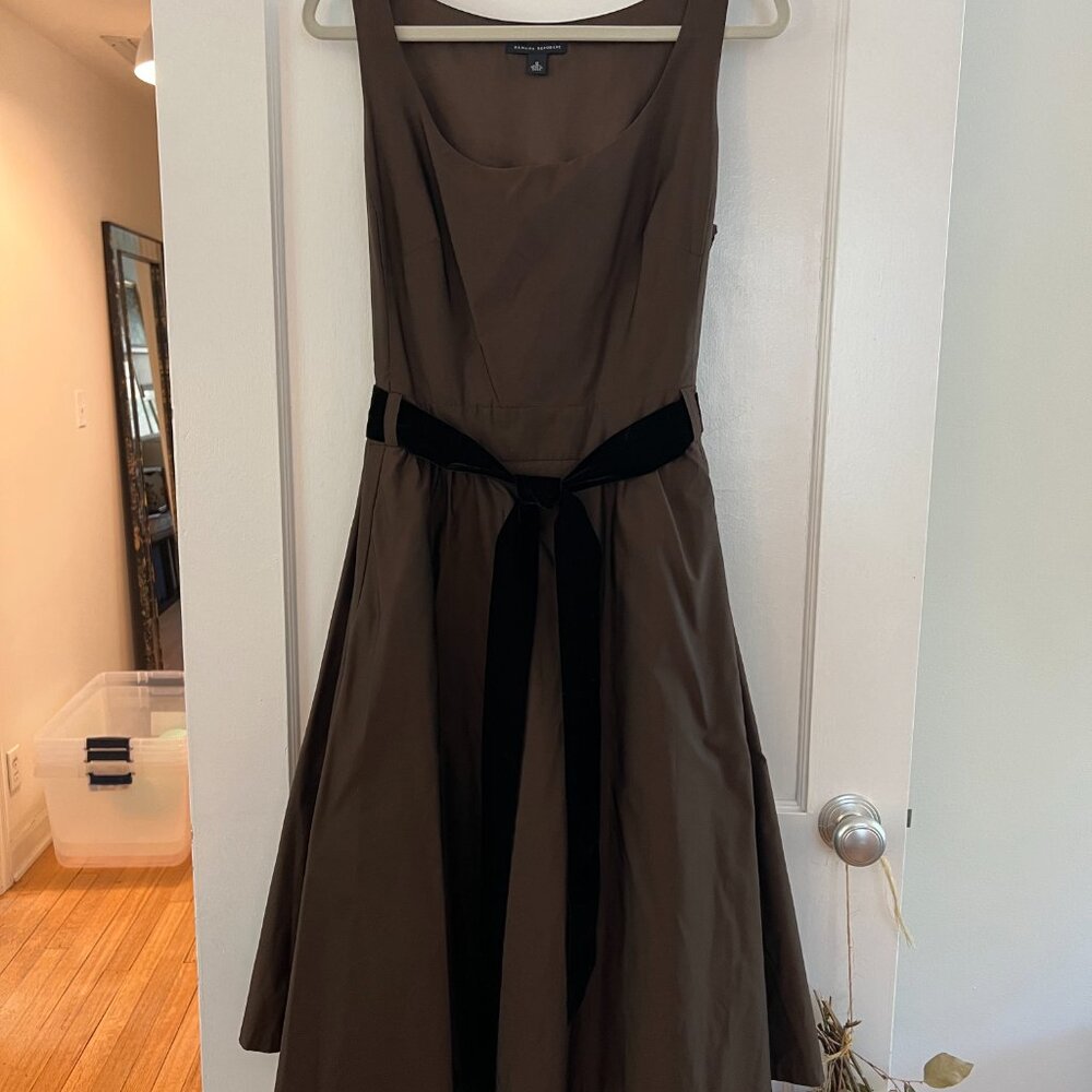 Banana Republic Brown Dress with Black Tulle Details - Size 12 (Fits 8-10)